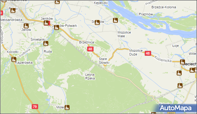mapa Stare Słowiki, Stare Słowiki na mapie Targeo