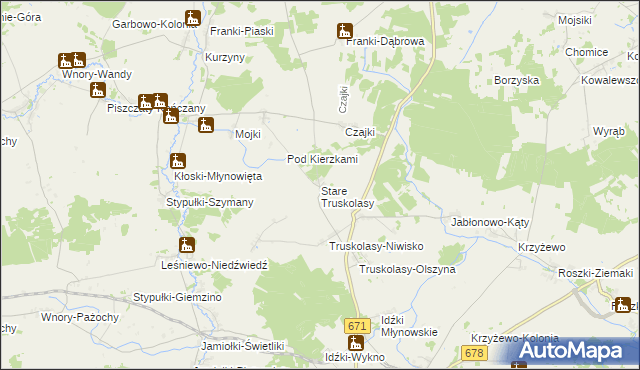 mapa Stare Truskolasy, Stare Truskolasy na mapie Targeo