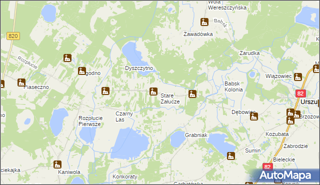 mapa Stare Załucze, Stare Załucze na mapie Targeo