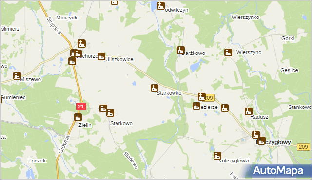 mapa Starkówko, Starkówko na mapie Targeo