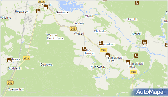 mapa Stary Jarużyn, Stary Jarużyn na mapie Targeo