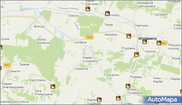mapa Stary Majdan gmina Wojsławice, Stary Majdan gmina Wojsławice na mapie Targeo