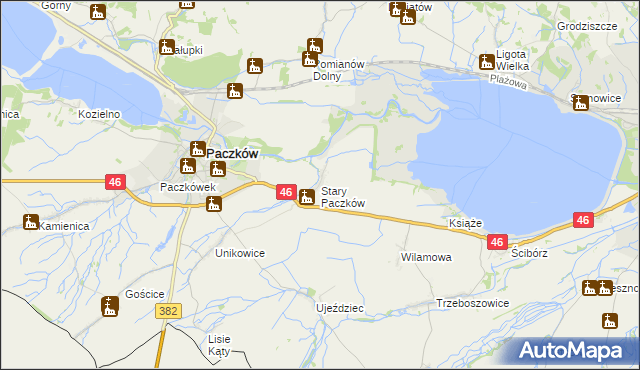 mapa Stary Paczków, Stary Paczków na mapie Targeo