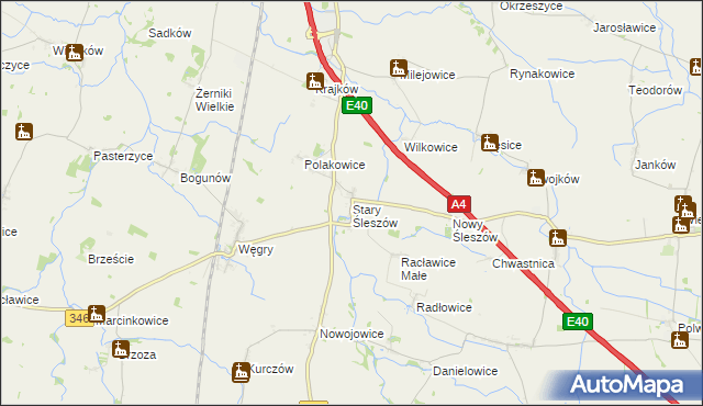 mapa Stary Śleszów, Stary Śleszów na mapie Targeo