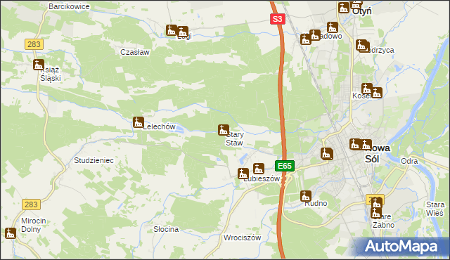 mapa Stary Staw gmina Nowa Sól, Stary Staw gmina Nowa Sól na mapie Targeo