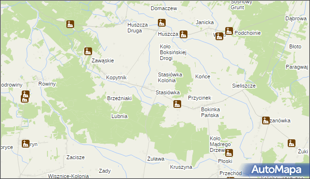 mapa Stasiówka gmina Łomazy, Stasiówka gmina Łomazy na mapie Targeo