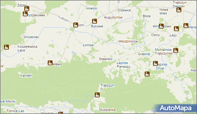 mapa Stawisko gmina Zagórów, Stawisko gmina Zagórów na mapie Targeo