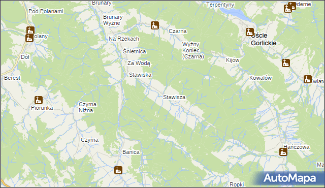 mapa Stawisza, Stawisza na mapie Targeo