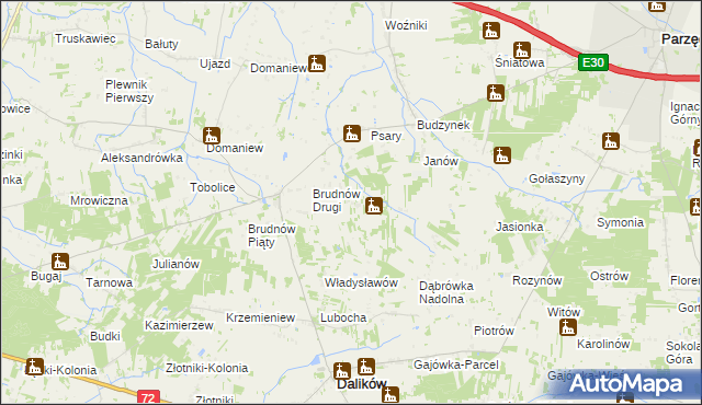 mapa Stefanów gmina Dalików, Stefanów gmina Dalików na mapie Targeo