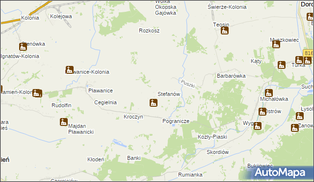 mapa Stefanów gmina Dorohusk, Stefanów gmina Dorohusk na mapie Targeo