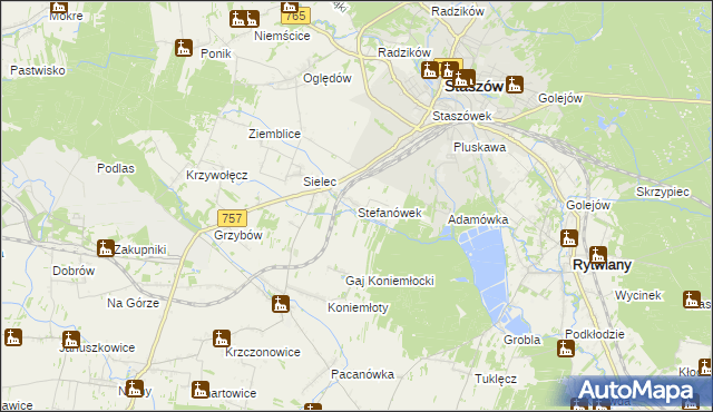 mapa Stefanówek, Stefanówek na mapie Targeo
