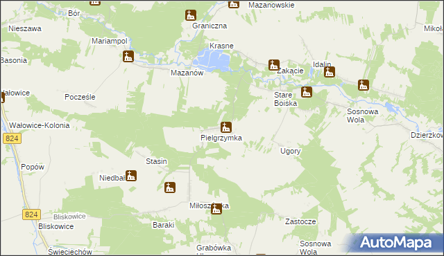mapa Stefanówka gmina Józefów nad Wisłą, Stefanówka gmina Józefów nad Wisłą na mapie Targeo