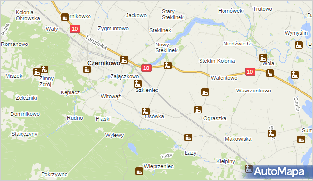 mapa Steklin, Steklin na mapie Targeo
