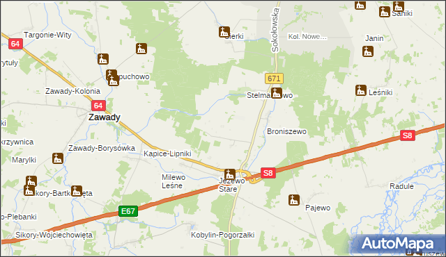 mapa Stelmachowo-Kolonia, Stelmachowo-Kolonia na mapie Targeo
