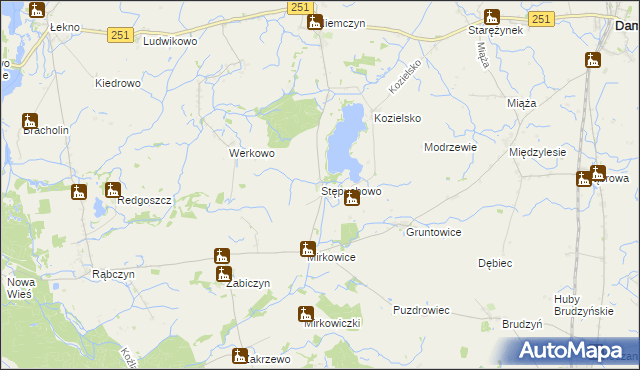mapa Stępuchowo, Stępuchowo na mapie Targeo