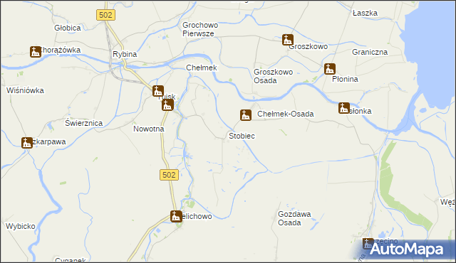 mapa Stobiec gmina Stegna, Stobiec gmina Stegna na mapie Targeo