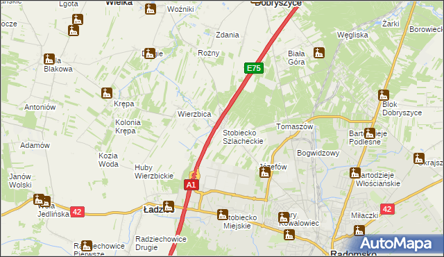mapa Stobiecko Szlacheckie, Stobiecko Szlacheckie na mapie Targeo