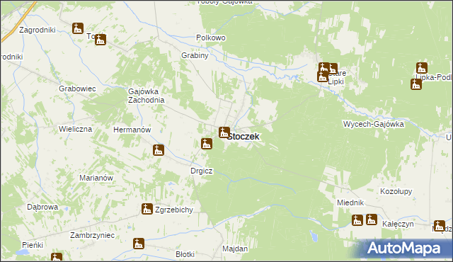 mapa Stoczek powiat węgrowski, Stoczek powiat węgrowski na mapie Targeo