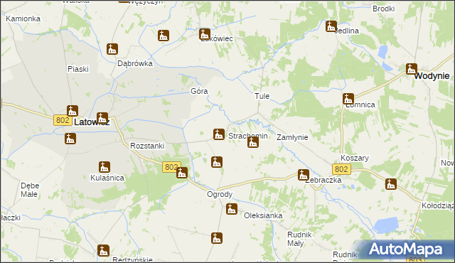 mapa Strachomin, Strachomin na mapie Targeo