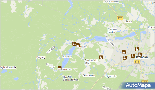 mapa Straduń, Straduń na mapie Targeo