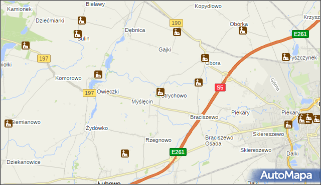 mapa Strychowo, Strychowo na mapie Targeo