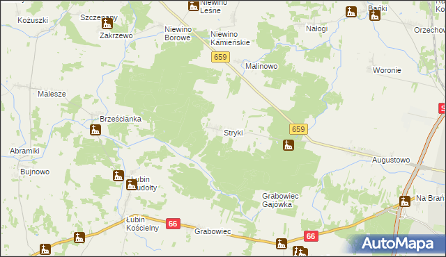 mapa Stryki, Stryki na mapie Targeo