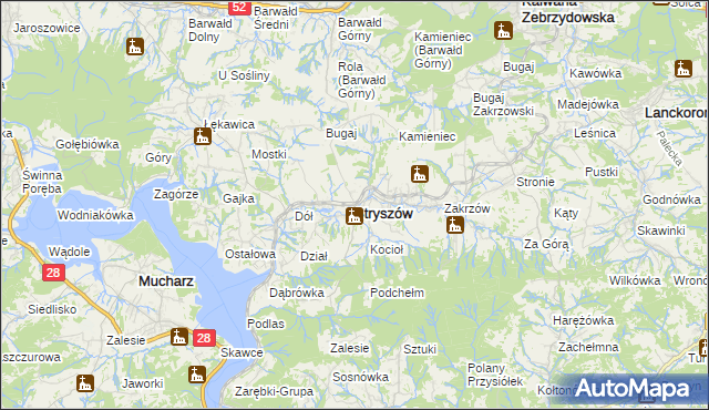 mapa Stryszów, Stryszów na mapie Targeo