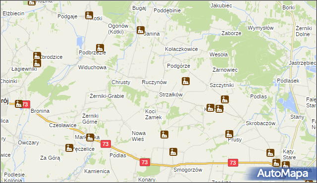 mapa Strzałków gmina Stopnica, Strzałków gmina Stopnica na mapie Targeo