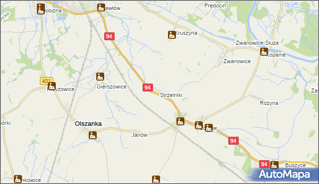 mapa Strzelniki gmina Lewin Brzeski, Strzelniki gmina Lewin Brzeski na mapie Targeo