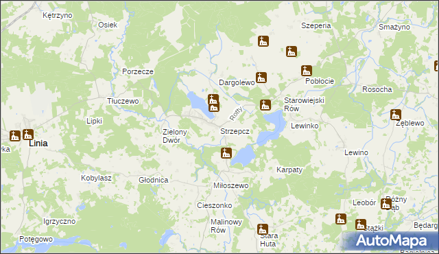 mapa Strzepcz, Strzepcz na mapie Targeo