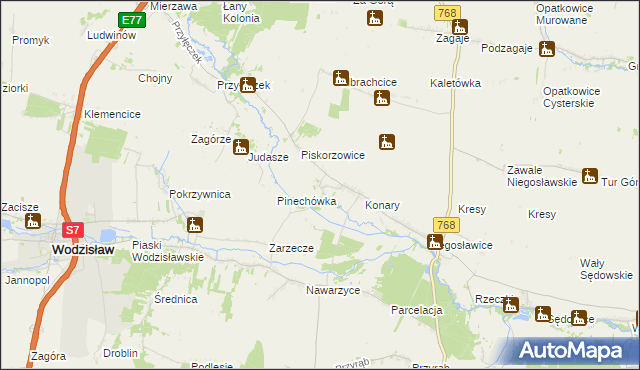 mapa Strzeszkowice, Strzeszkowice na mapie Targeo