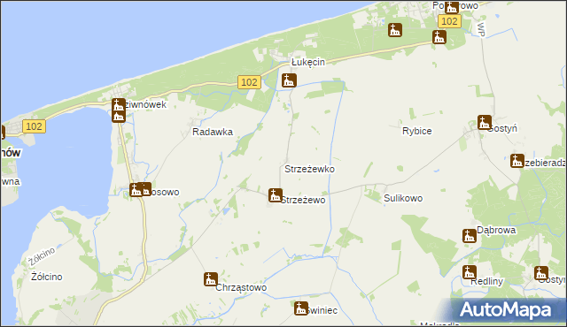 mapa Strzeżewko, Strzeżewko na mapie Targeo