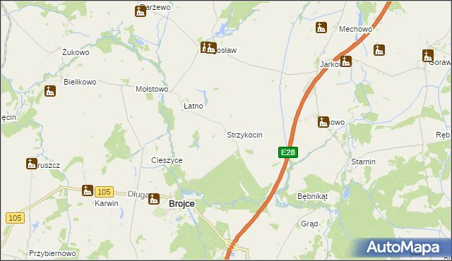 mapa Strzykocin, Strzykocin na mapie Targeo