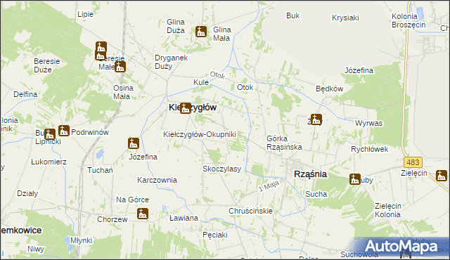 mapa Studzienica, Studzienica na mapie Targeo