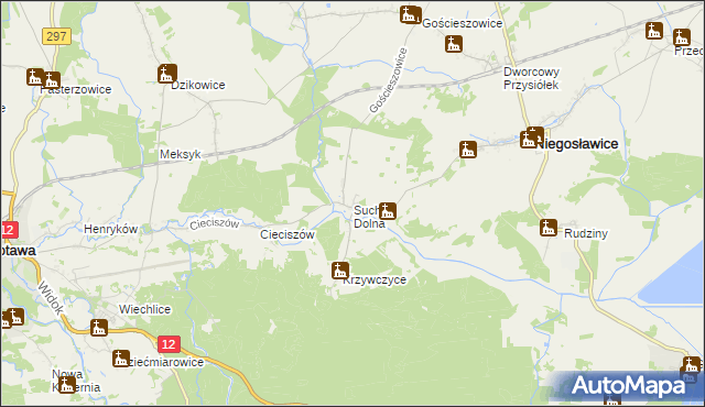 mapa Sucha Dolna, Sucha Dolna na mapie Targeo