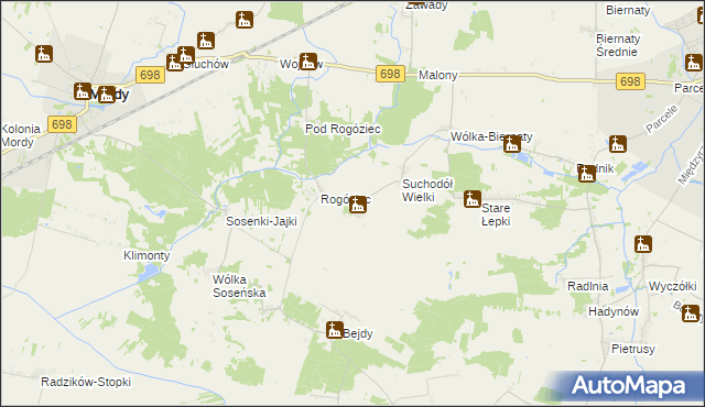mapa Suchodołek, Suchodołek na mapie Targeo