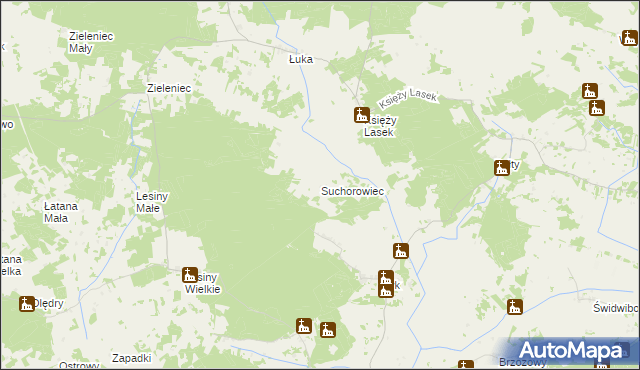 mapa Suchorowiec, Suchorowiec na mapie Targeo