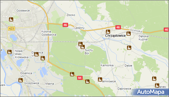 mapa Suchy Bór, Suchy Bór na mapie Targeo