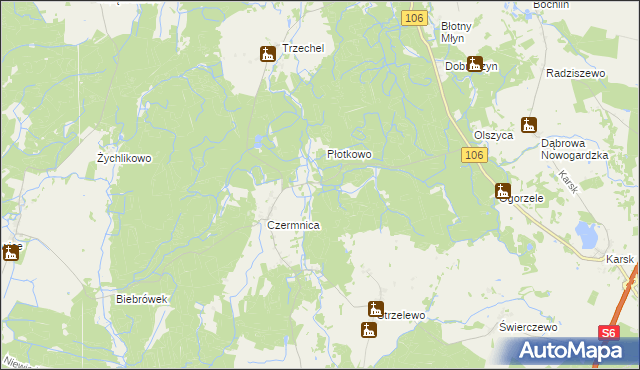 mapa Suchy Las gmina Nowogard, Suchy Las gmina Nowogard na mapie Targeo