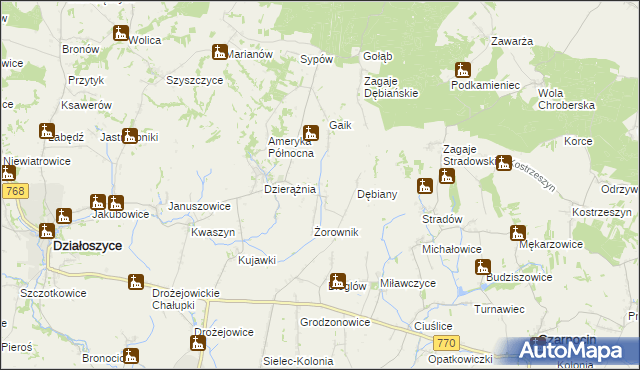 mapa Sudół gmina Działoszyce, Sudół gmina Działoszyce na mapie Targeo