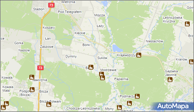 mapa Suków gmina Daleszyce, Suków gmina Daleszyce na mapie Targeo