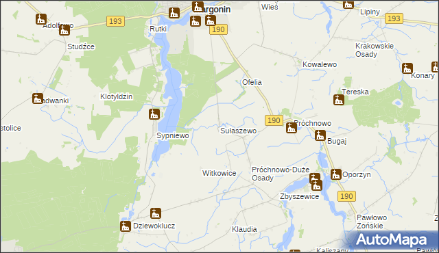 mapa Sułaszewo, Sułaszewo na mapie Targeo
