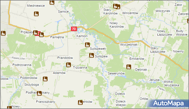 mapa Suliszew, Suliszew na mapie Targeo