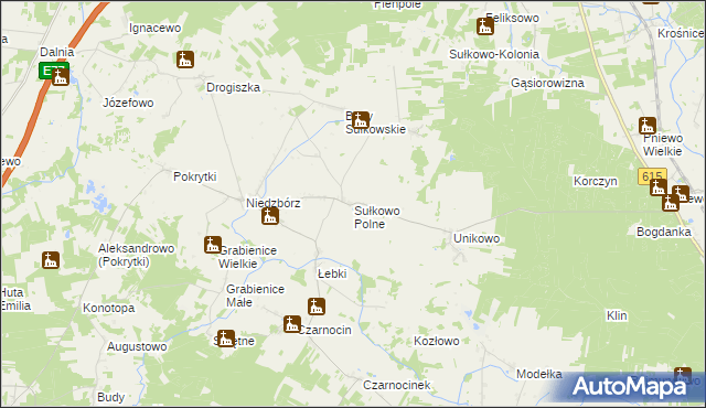mapa Sułkowo Polne, Sułkowo Polne na mapie Targeo
