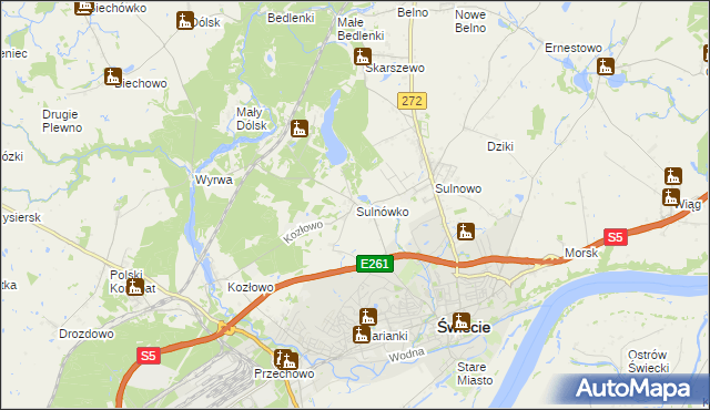 mapa Sulnówko, Sulnówko na mapie Targeo
