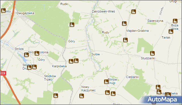 mapa Sulów, Sulów na mapie Targeo