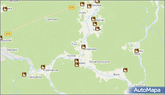 mapa Surażkowo, Surażkowo na mapie Targeo