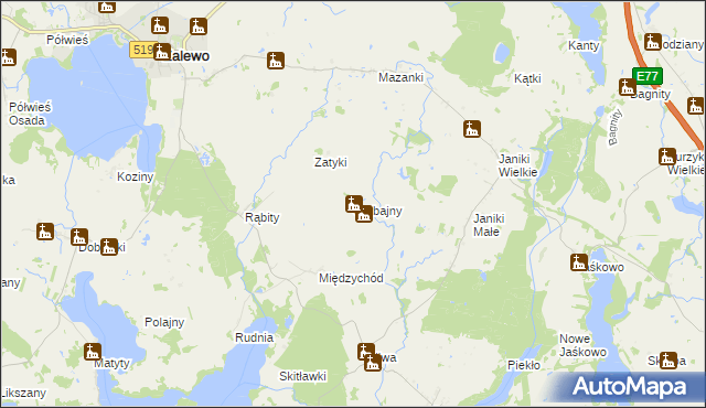 mapa Surbajny, Surbajny na mapie Targeo