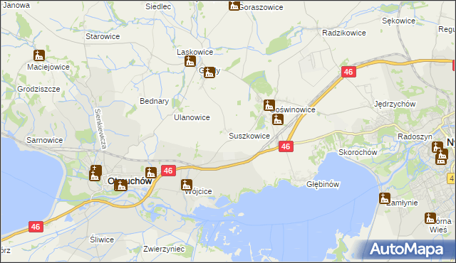 mapa Suszkowice, Suszkowice na mapie Targeo