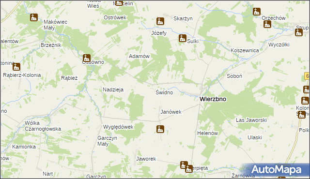 mapa Świdno gmina Wierzbno, Świdno gmina Wierzbno na mapie Targeo